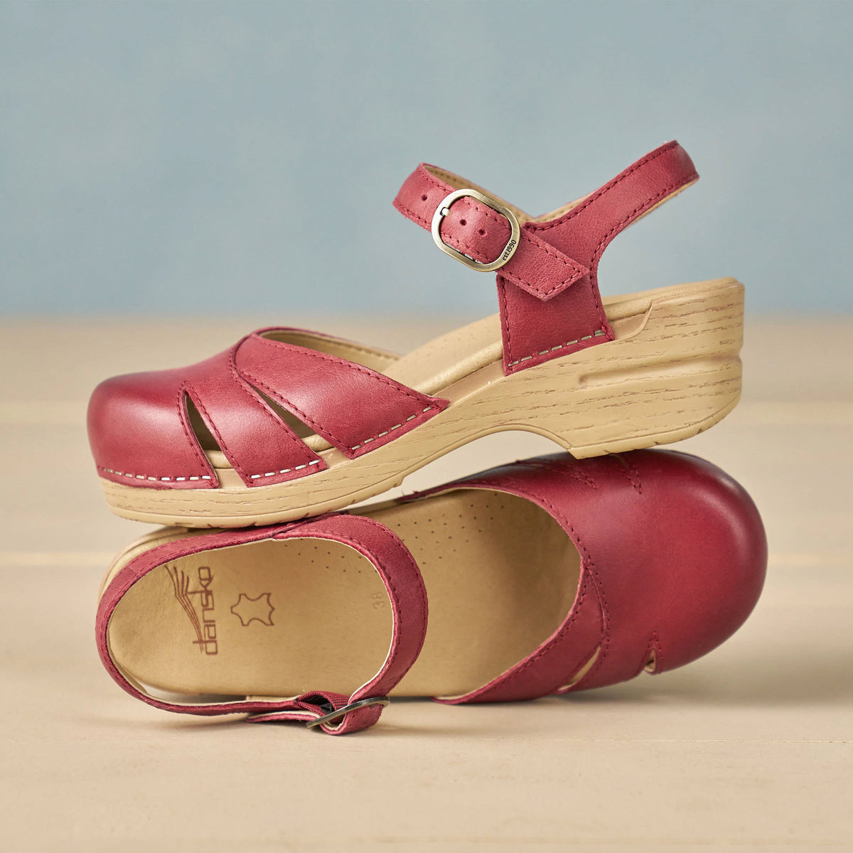DANSKO MARGRETA MARY JANE CLOG RED - WOMENS