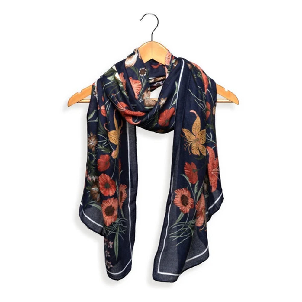 JOY SUSAN NAVY HOMESTEAD GARDEN SCARF