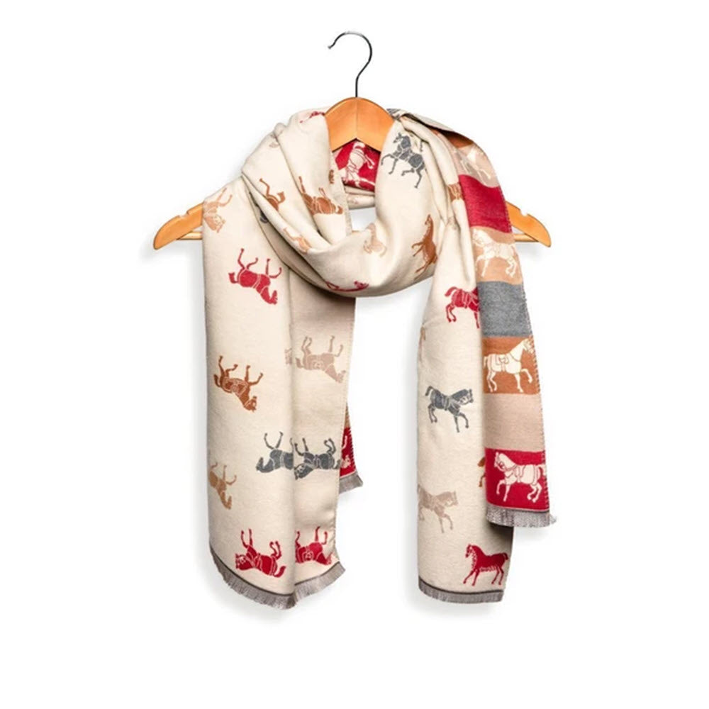 JOY SUSAN CREAM MULTI STRIPE HORSE SCARF CREAM