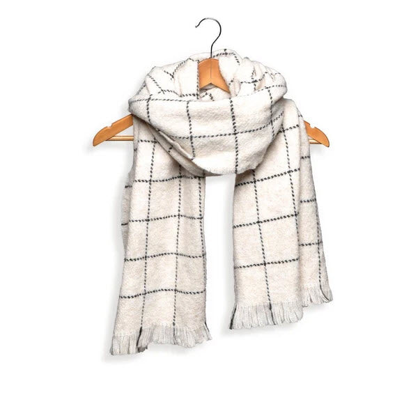 JOY SUSAN SNOWY GRID CHECK SCARF