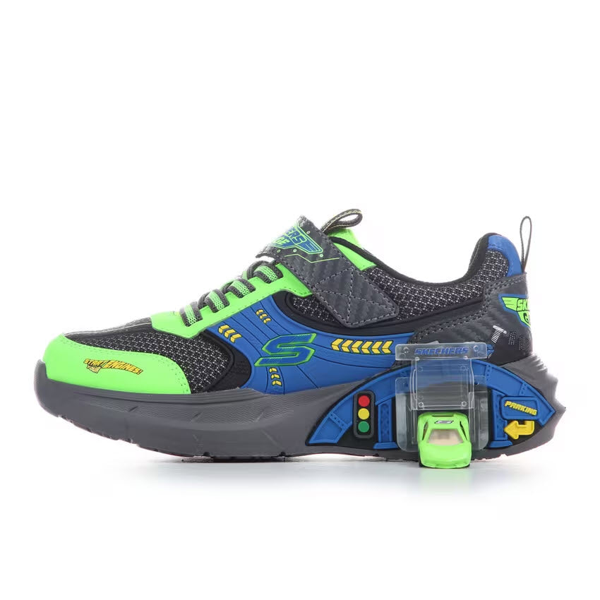 SKECHERS GARAGE LIME CHARCOAL BLUE - KIDS