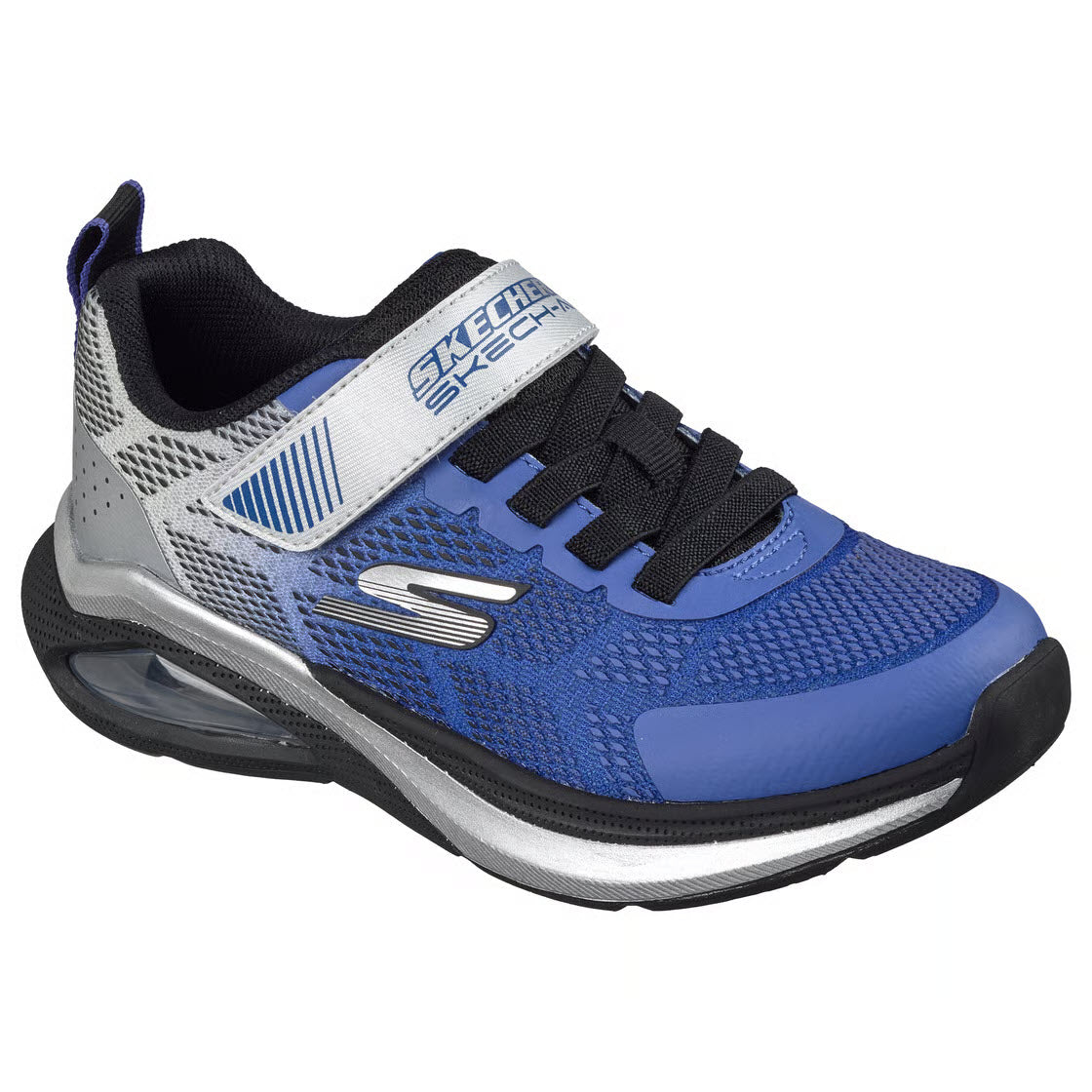 SKECHERS MICROSPEC MAX VELOCITY BLUE SILVER - KIDS