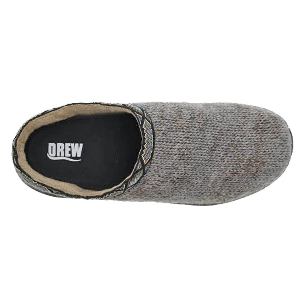 DREW RELAX GREY WOVEN SLIPPER - MENS
