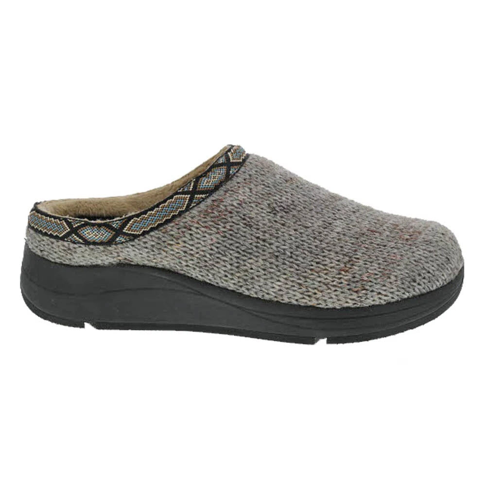 DREW RELAX GREY WOVEN SLIPPER - MENS