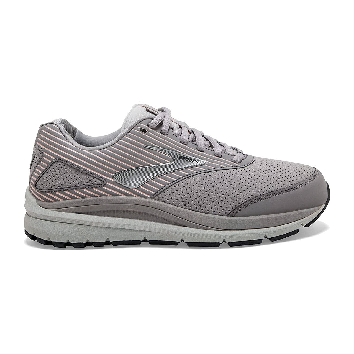BROOKS ADDICTION WALKER SUEDE ALLOY/OYSTER/PEACH - WOMENS