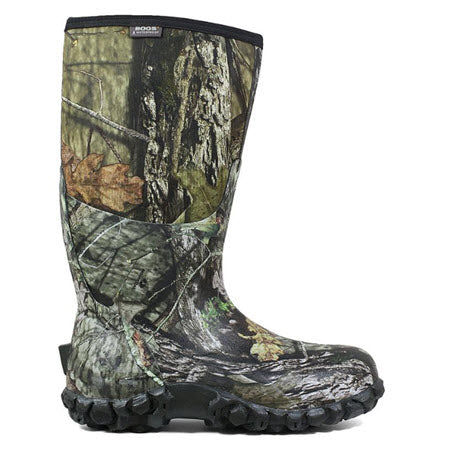 Bogs Mossy Oak camouflage-patterned rubber hunting boot.