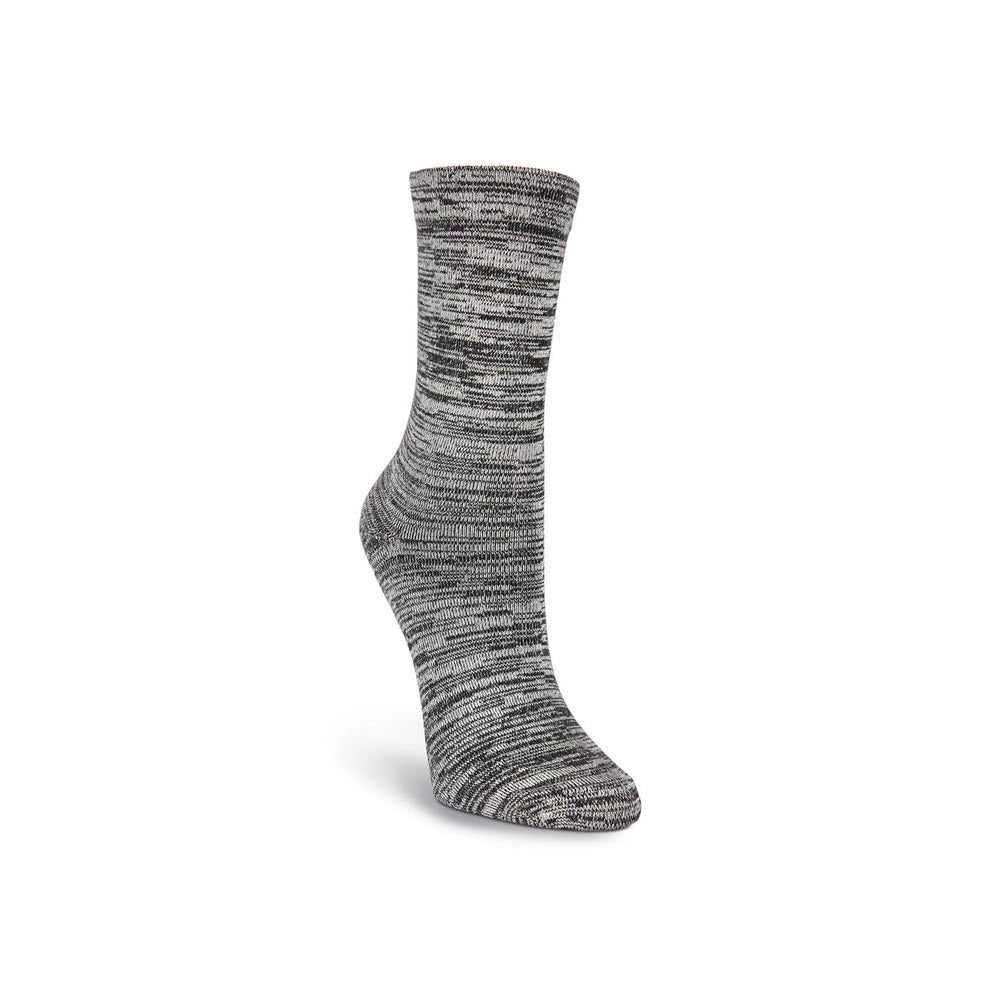 A single soft and dreamy grey melange K. Bell Socks crew sock displayed against a white background.