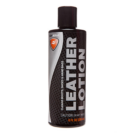 A bottle of Sof Sole Leather Lotion for smooth leather footwear, boots, and bags.