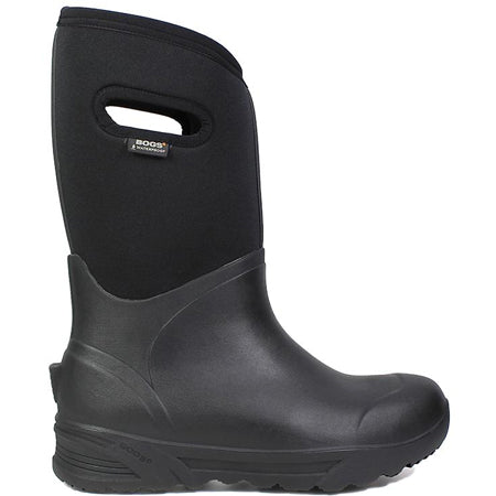 Bogs Bozeman Tall Black - Mens waterproof rubber boot with waterproof insulation and a handle on the shaft.
