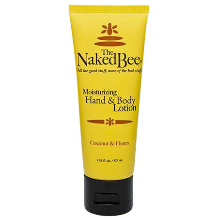 A tube of the Naked Bee 2.25oz Coconut Honey Lotion with organic aloe vera, moisturizing hand and body lotion.