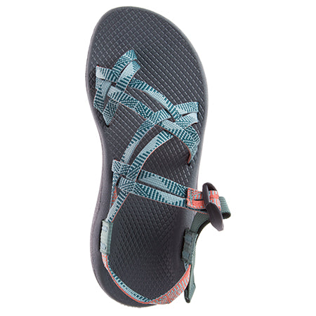 A single Chaco Z/Cloud X2 Rune Teal women&#39;s sport sandal with straps, hook-and-loop closure, and a LUVSEAT™ PU footbed, viewed from above.
