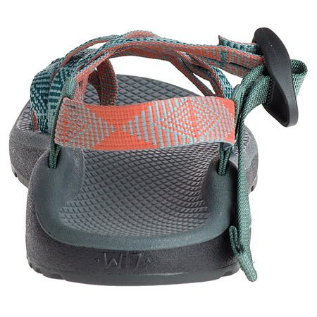 A close-up view of a modern Chaco Z/Cloud X2 Rune Teal - Womens sandal showing the textured ChacoGrip™ rubber outsole and adjustable straps.