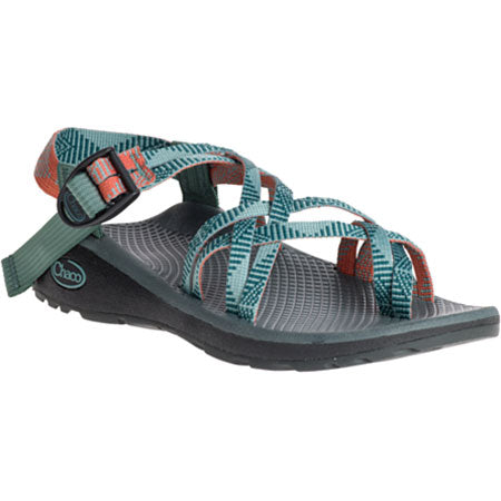 Adjustable strap sandal with patterned design and LUVSEAT™ PU footbed, the Chaco Z/Cloud X2 Rune Teal - Womens.