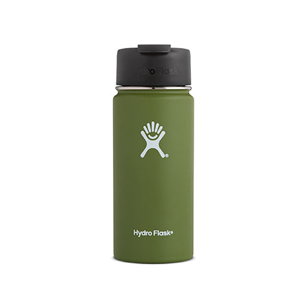 BPA-Free Hydro Flask 16 Oz water bottle with black cap.