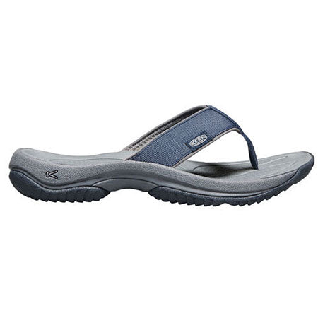KEEN KO FLIP BLUE/GREY - MENS by Keen men&#39;s flip-flop sandal isolated on a white background.