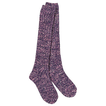 A pair of purple marled knit knee-high socks from Worlds Softest, called the WORLDS SOFTEST WEEKEND RAGG KNEEHI MADELINE.