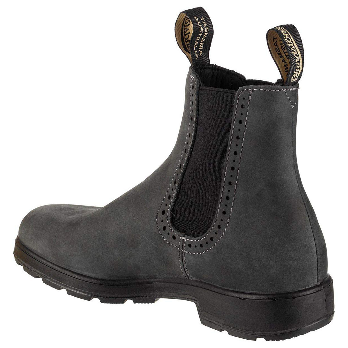 Blundstone BLUNDSTONE 1630 HIGH TOP RUSTIC BLACK - WOMENS Chelsea boot on a white background.