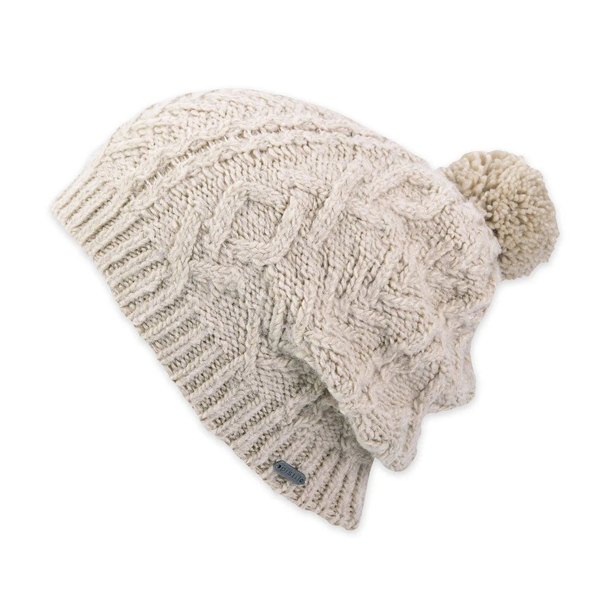 MIO SLOUCH HAT PLUM with a pom-pom on a white background by Pistil.