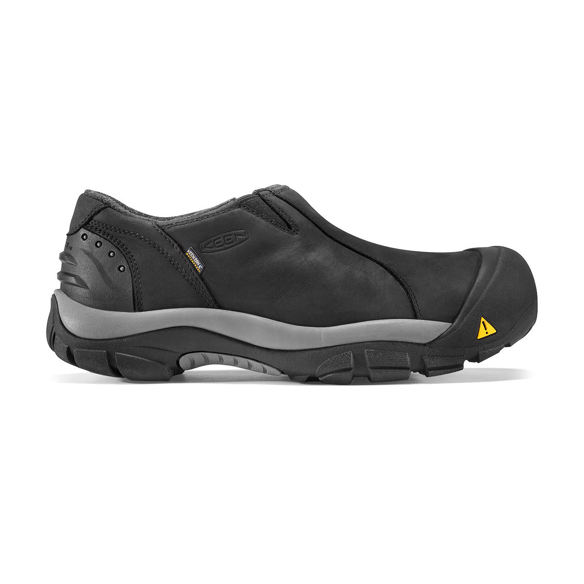 Keen Brixen Low WP Black - Mens slip-on outdoor shoe with a protective toe cap and KEEN.Dry waterproof rubber sole.