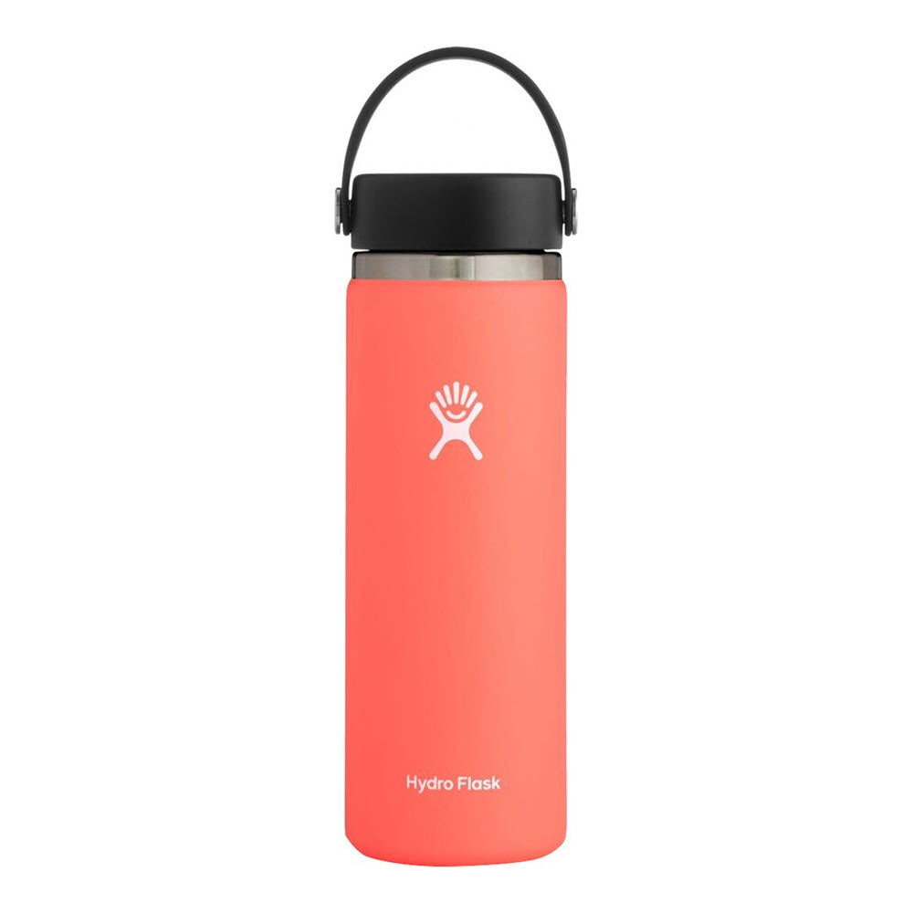 Hibiscus Hydro Flask 20oz stainless steel water bottle with a black lid and handle.