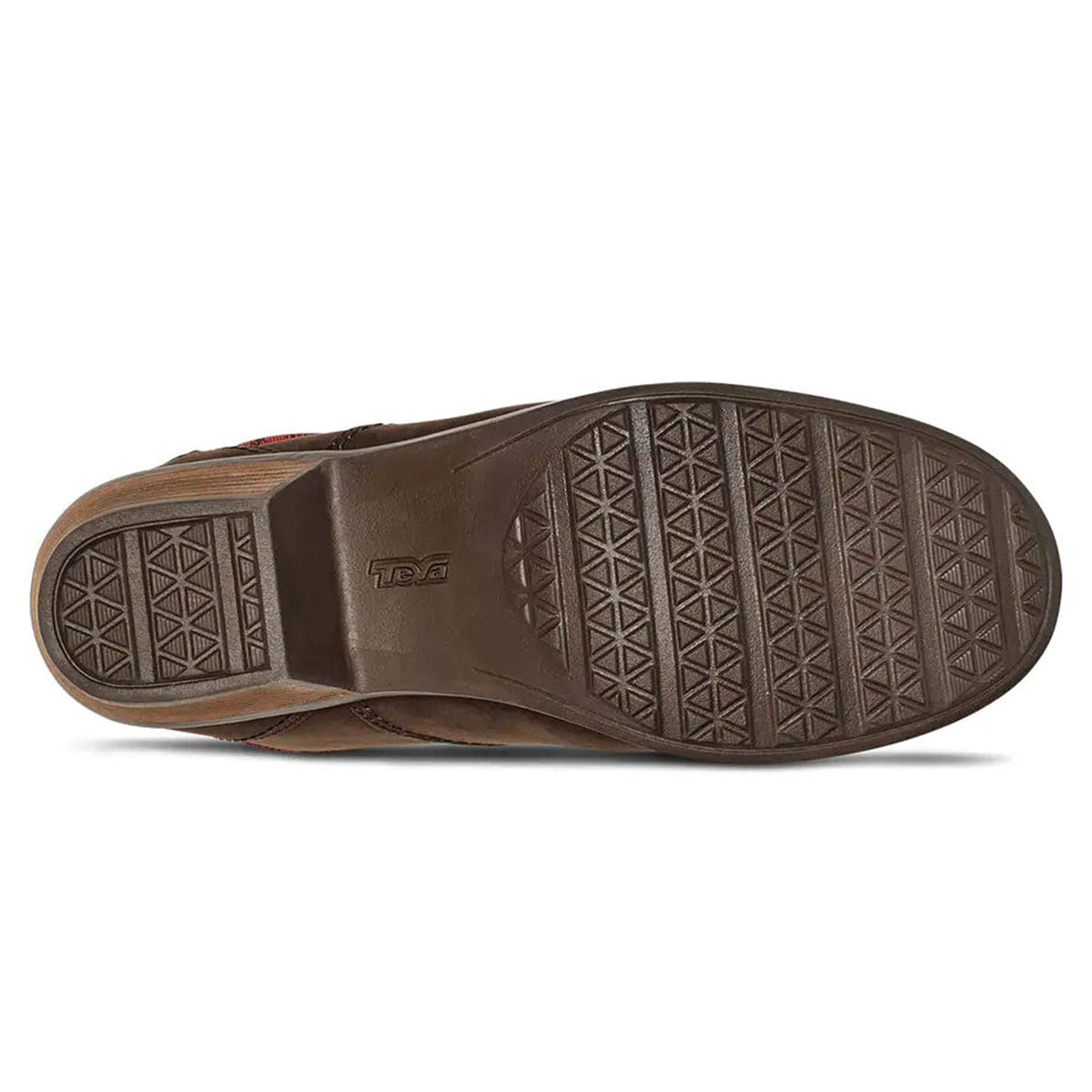 Sole of a Teva Anaya Lace Up Chocolate- Womens with a diamond tread pattern and a rubber outsole.