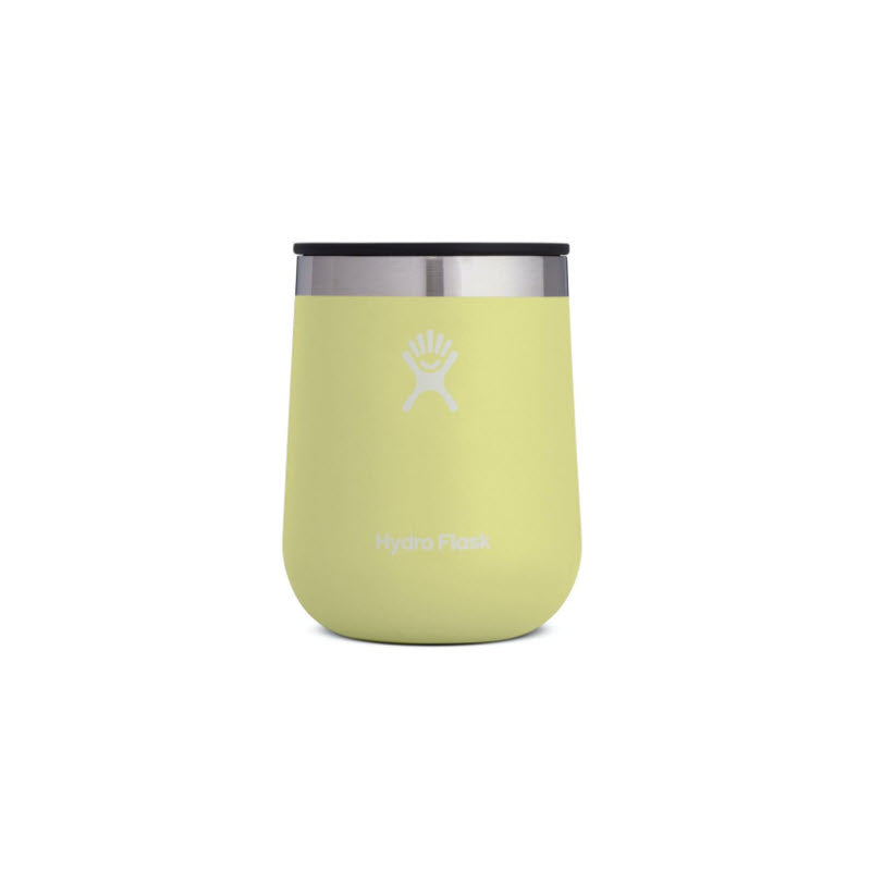 Hydro Flask Pineapple wine tumbler with a silver rim on a white background.