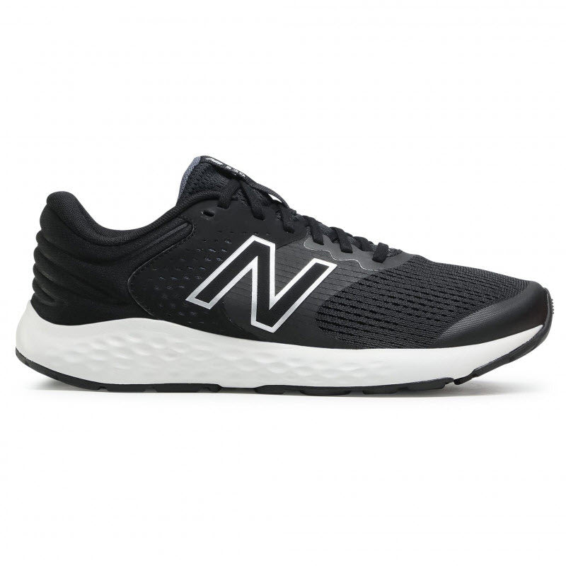 A black and white New Balance 520v7 mens running shoe on a white background.