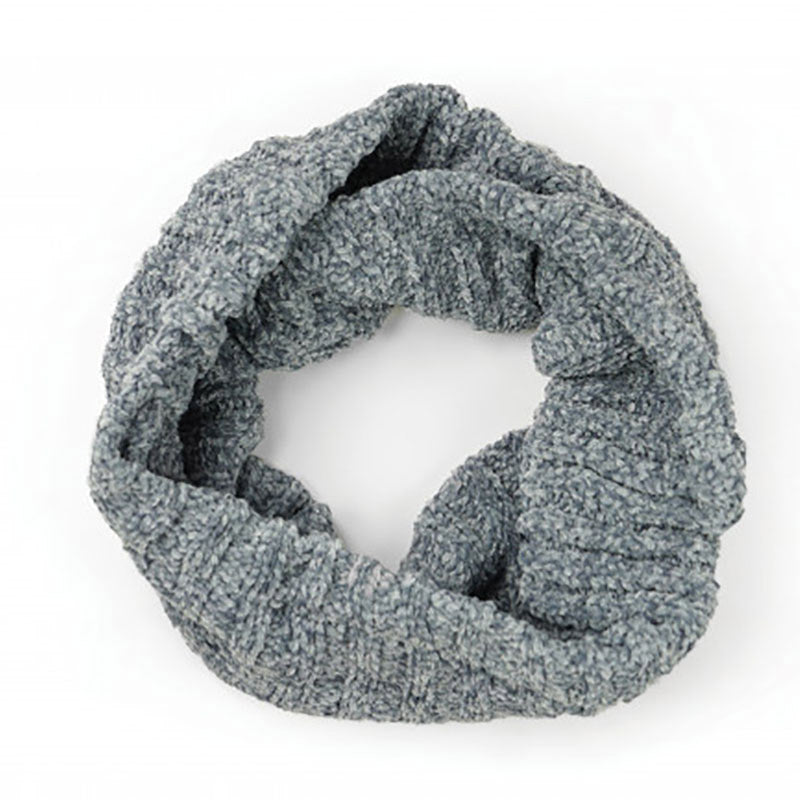 Britts Knits Beyond Soft Infinity Scarf Grey on a white background.