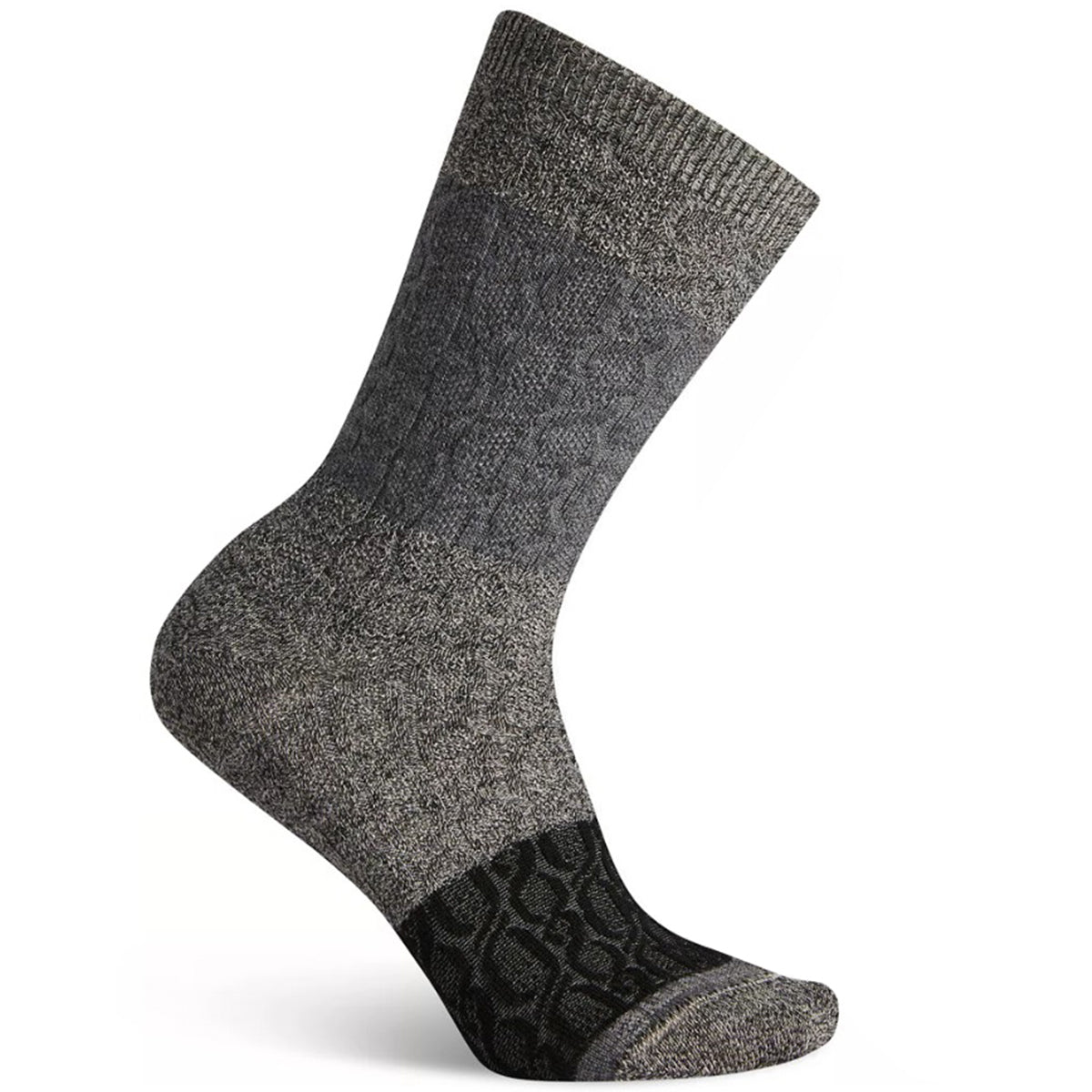 SMARTWOOL COLORBLOCK CABLE CREW SOCKS CHARCOAL