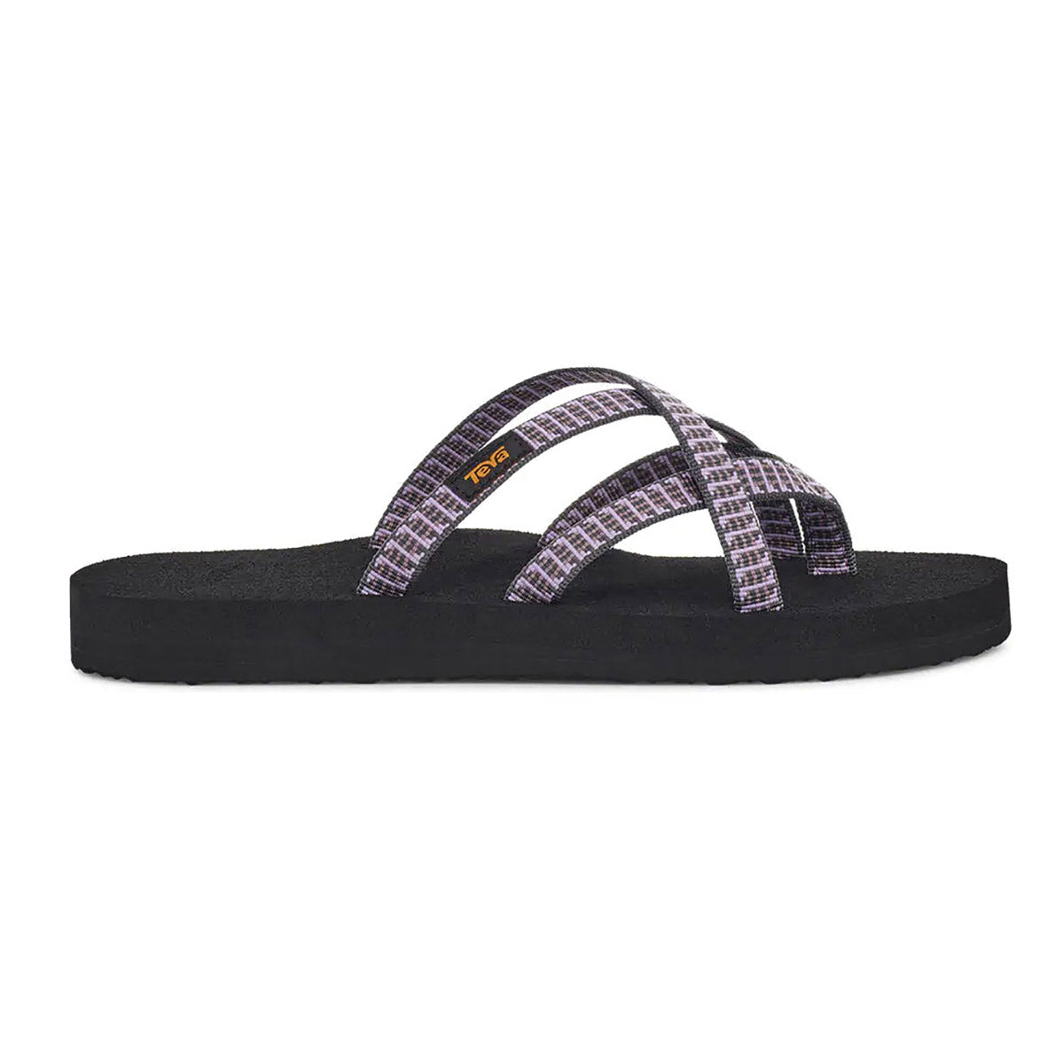 Women’s Teva Olowahu Falls Twilight Mauve sandal with REPREVE® polyester yarn straps on a white background.