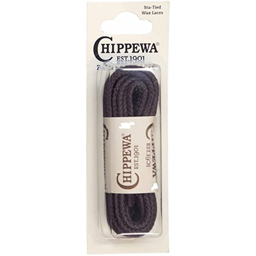 Package of durable Chippewa 54" brown waxed boot laces by the brand Chippewa.