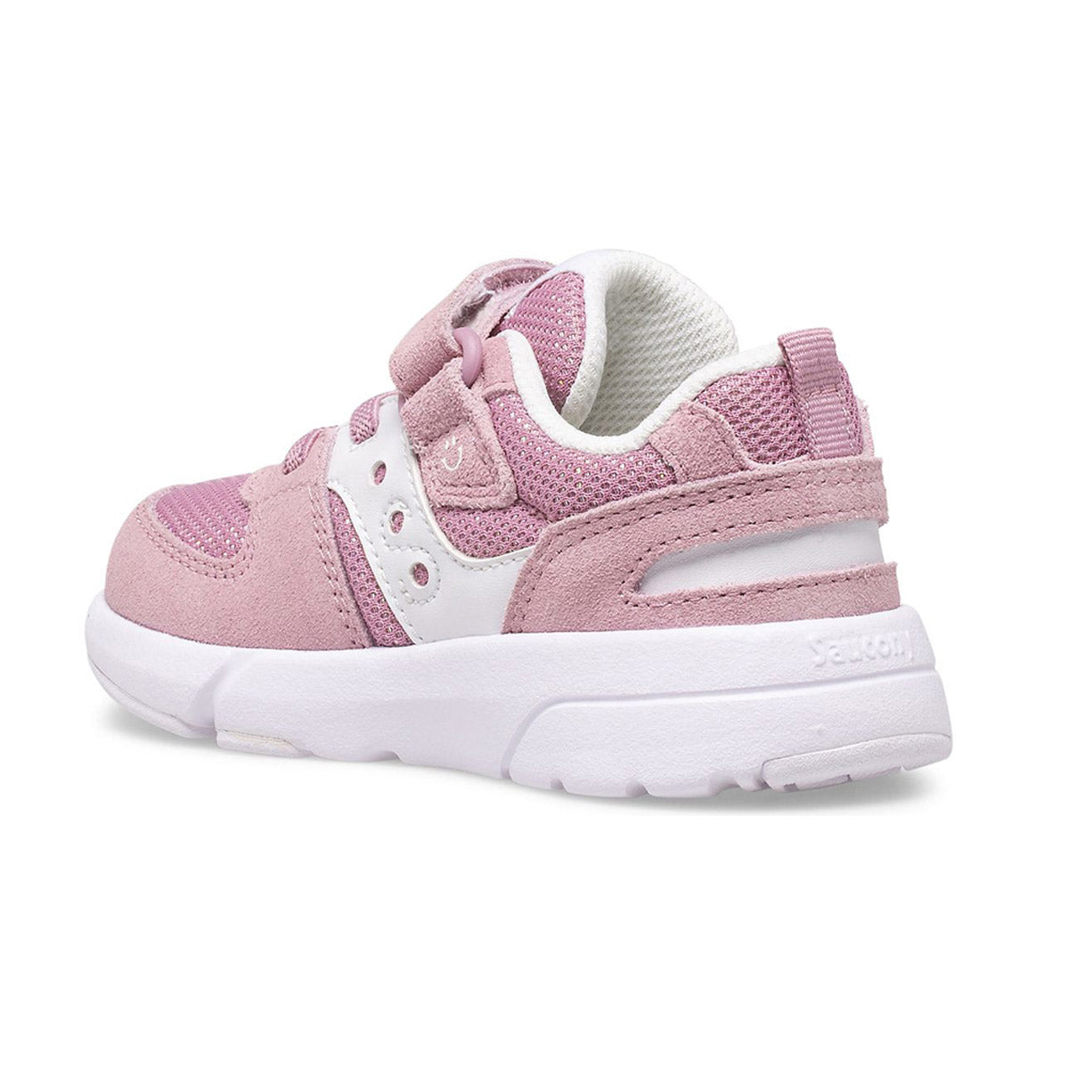 A single Saucony Jazz Lite 2.0 Blush toddler sneaker with a retro design isolated on a white background.