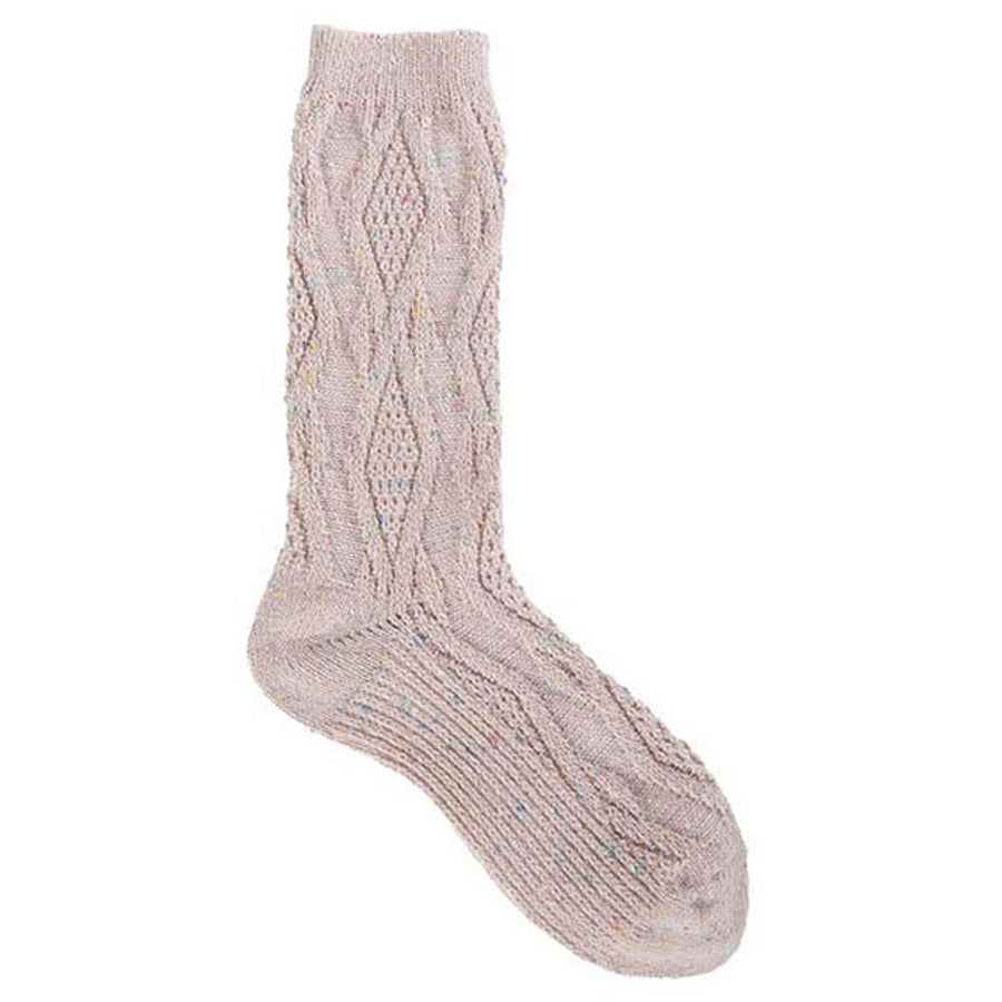 WORLDS SOFTEST CABLE CREW SOCKS PINK CONFETTI - WOMENS