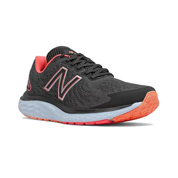 A new New Balance 680v7 running shoe with a gray upper, red accents, and a white sole.