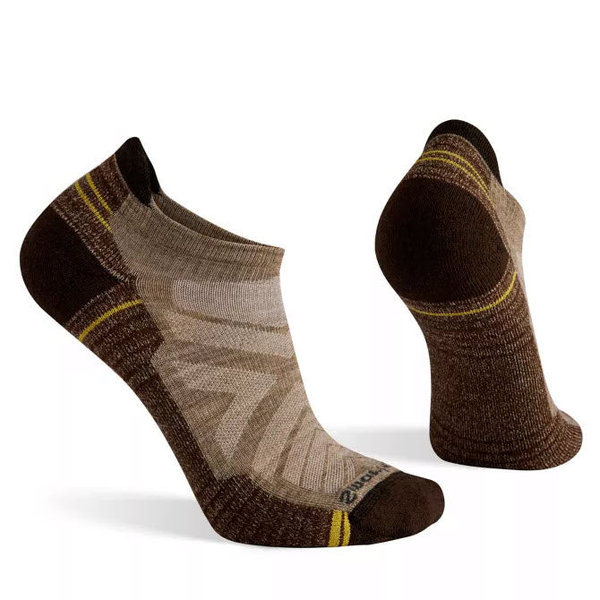 Pair of brown and tan Smartwool Merino wool ankle socks displayed against a white background.