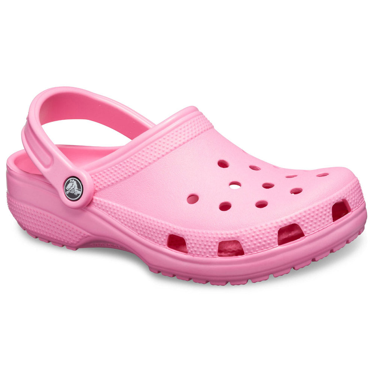 pink crocs with
