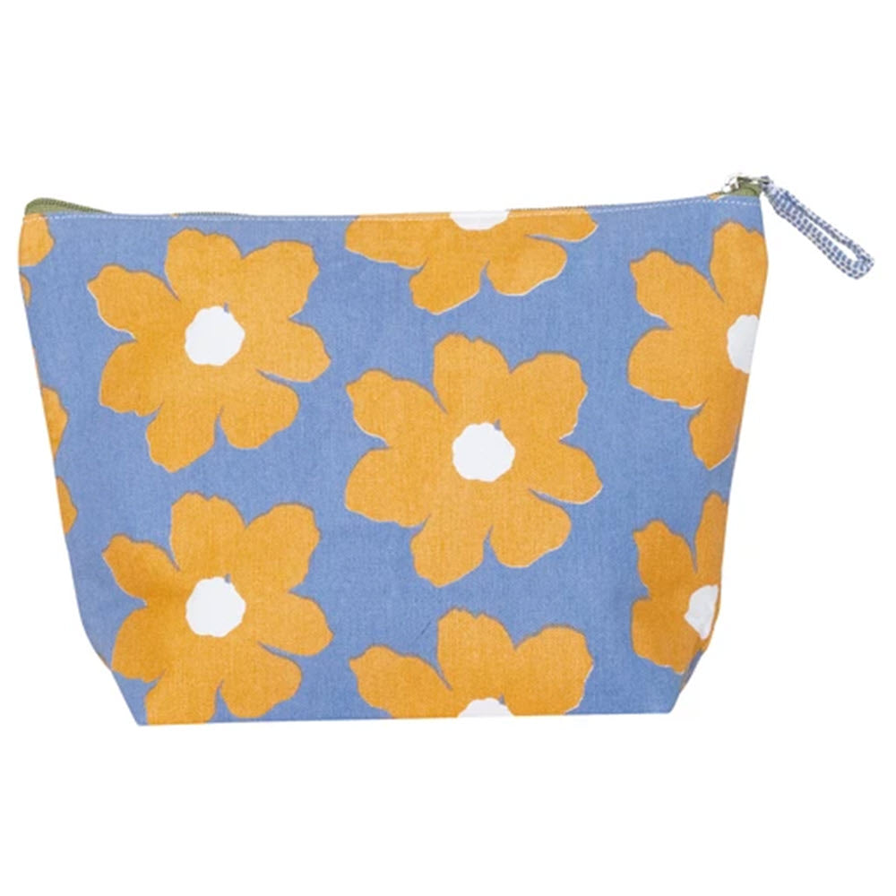 Rockflowerpaper large pouch petal blue with zipper.