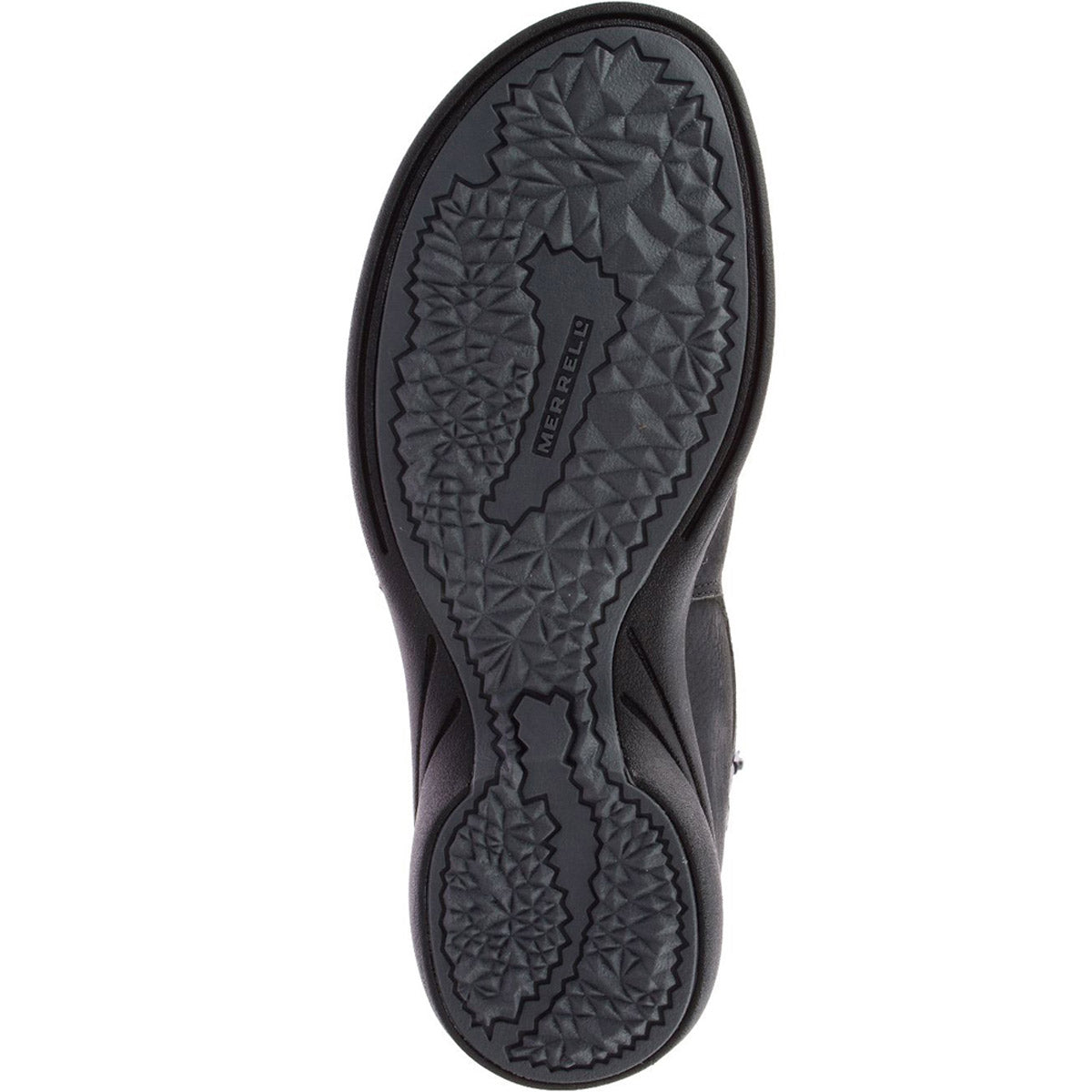 Tread pattern of a Merrell Andover Peak Black - Womens shoe sole.