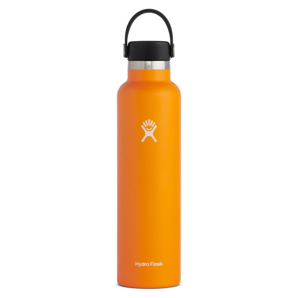 Clementine Hydro Flask water bottle with TempShield™ insulation and black cap.