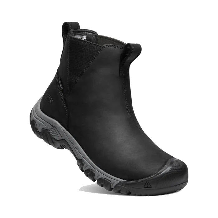 Black Keen Greta Chelsea slip-on ankle boot with a sporty design, featuring a waterproof winter boot construction and Thermal Heat Shield insole.