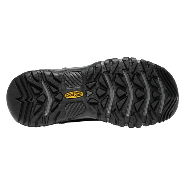 KEEN GRETA BLACK/STEEL GREY - WOMENS waterproof winter boot sole with tread pattern and brand logo visible.