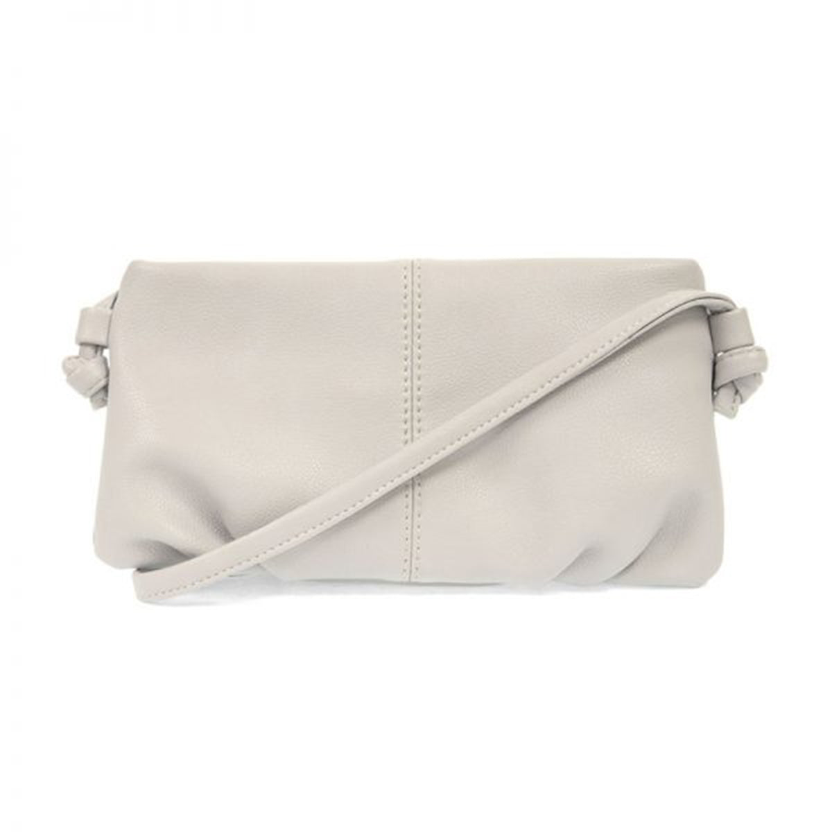Dove gray vegan leather crossbody clutch purse from Joy Susan Emmie collection.