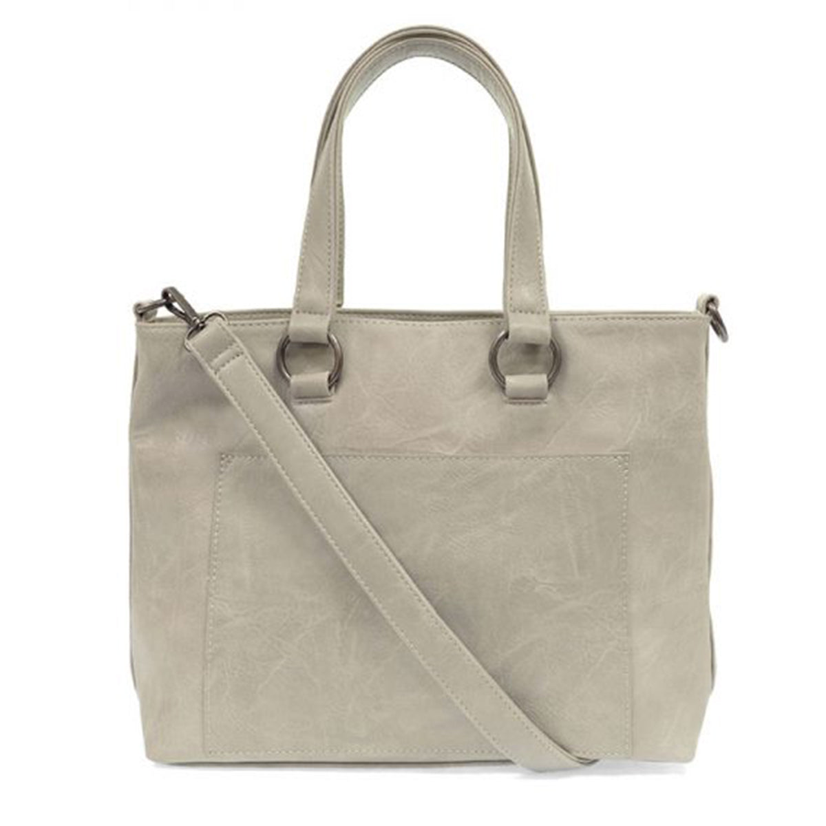JOY SUSAN NANCY CONVERTIBLE TOTE in Soft Grey with shoulder strap and handles.