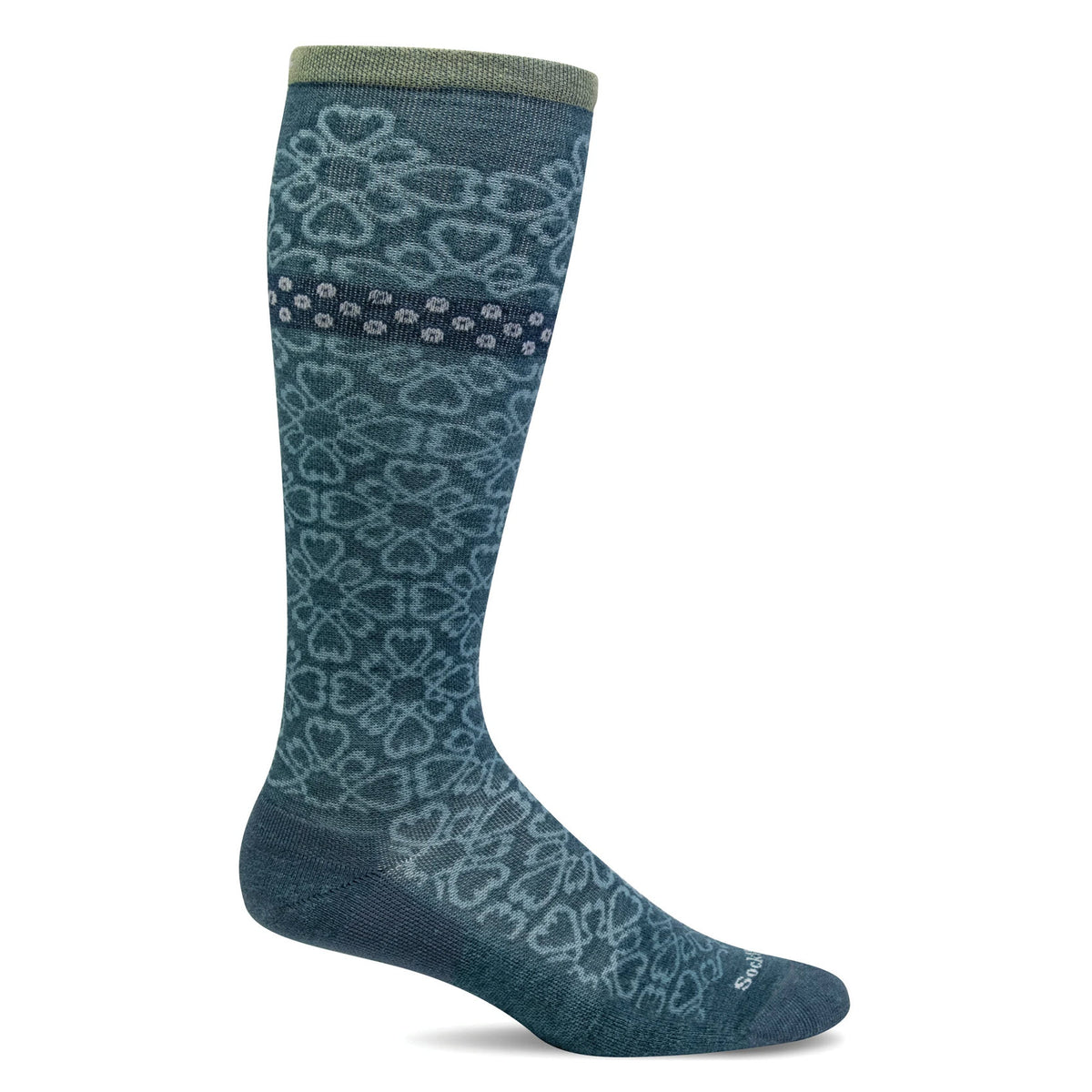 Sockwell Botanical Blue Ridge 15-20mmHg compression socks - women&#39;s against a white background.