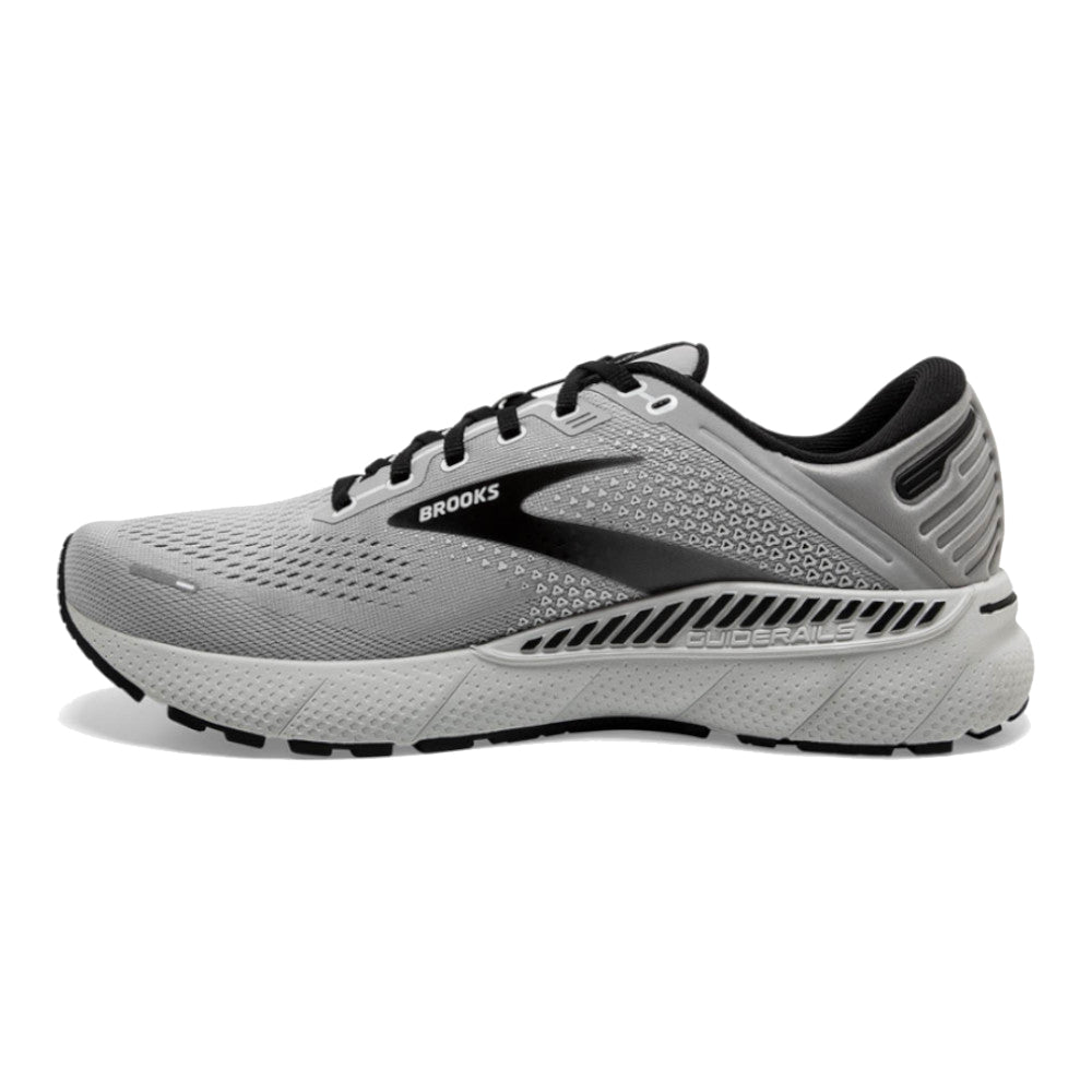 A single gray Brooks Adrenaline GTS 22 Alloy/Grey support shoe, featuring DNA LOFT cushioning, photographed against a white background.