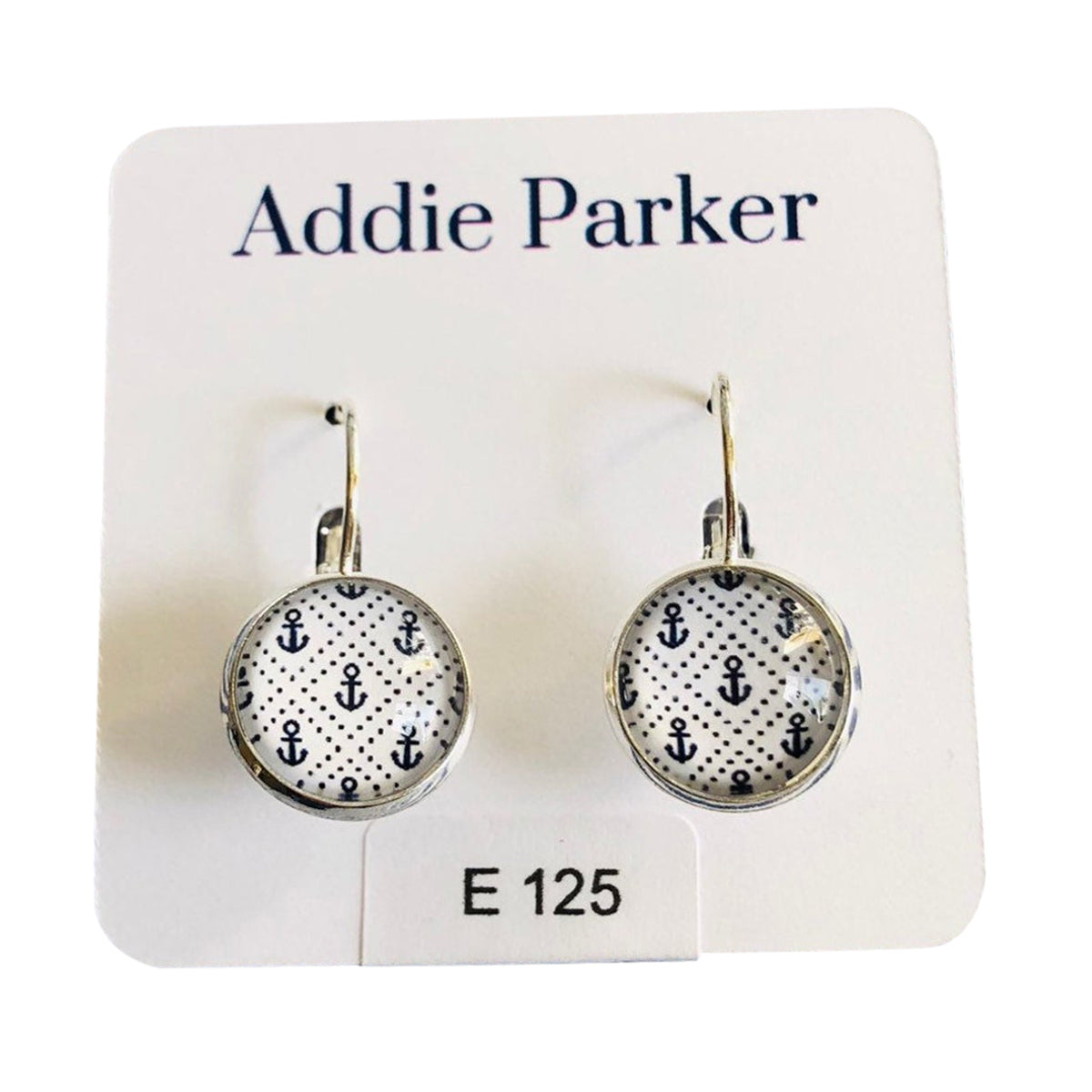 ADDIE PARKER EARRINGS TINY ANCHORS NAVY/WHITE