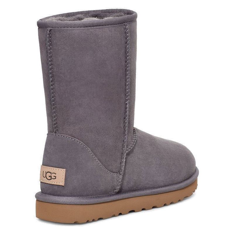 A single grey UGG Classic Short II Shade boot with a label on the heel.