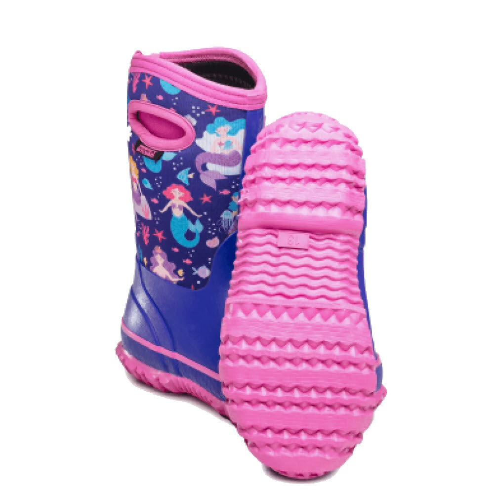 Children&#39;s Perfect Storm Cloud High Mermaids Purple Multi - Kids waterproof insulated boots with a whimsical, starry design.