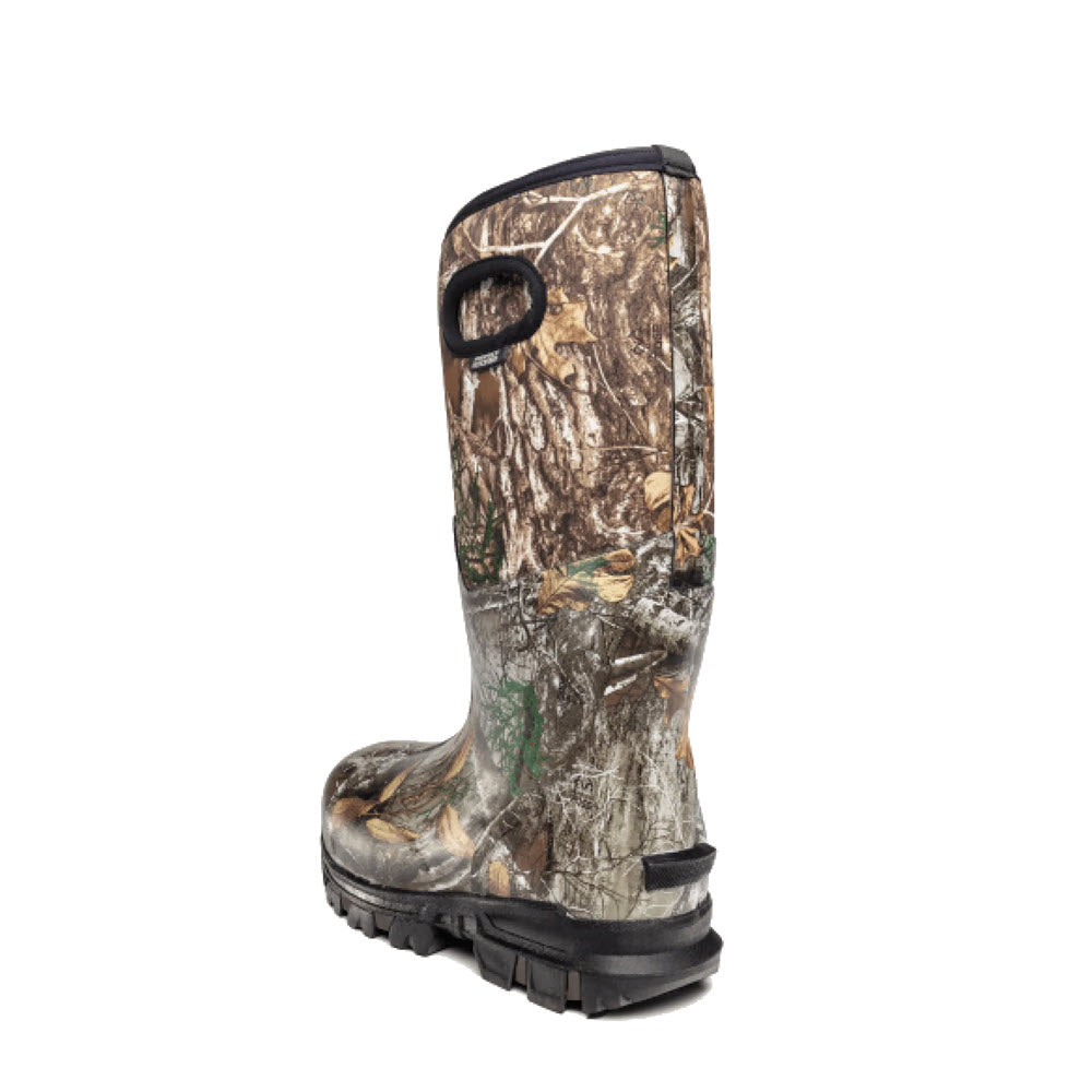 A single Perfect Storm Thunder HD High Camo boot with neoprene insulation isolated on a white background.