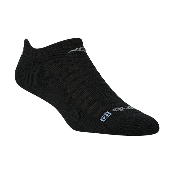 A black Drymax Running Lite Mesh ankle sock displayed against a white background. 
Replace with: A black Drymax Running Lite Mesh No Show Tab Black ankle sock displayed against a white background.